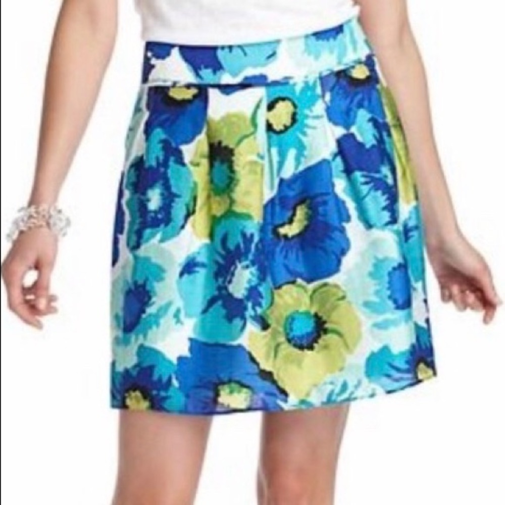NWOT Loft Linen Blend Banded Waist Short Skirt 2 Blue